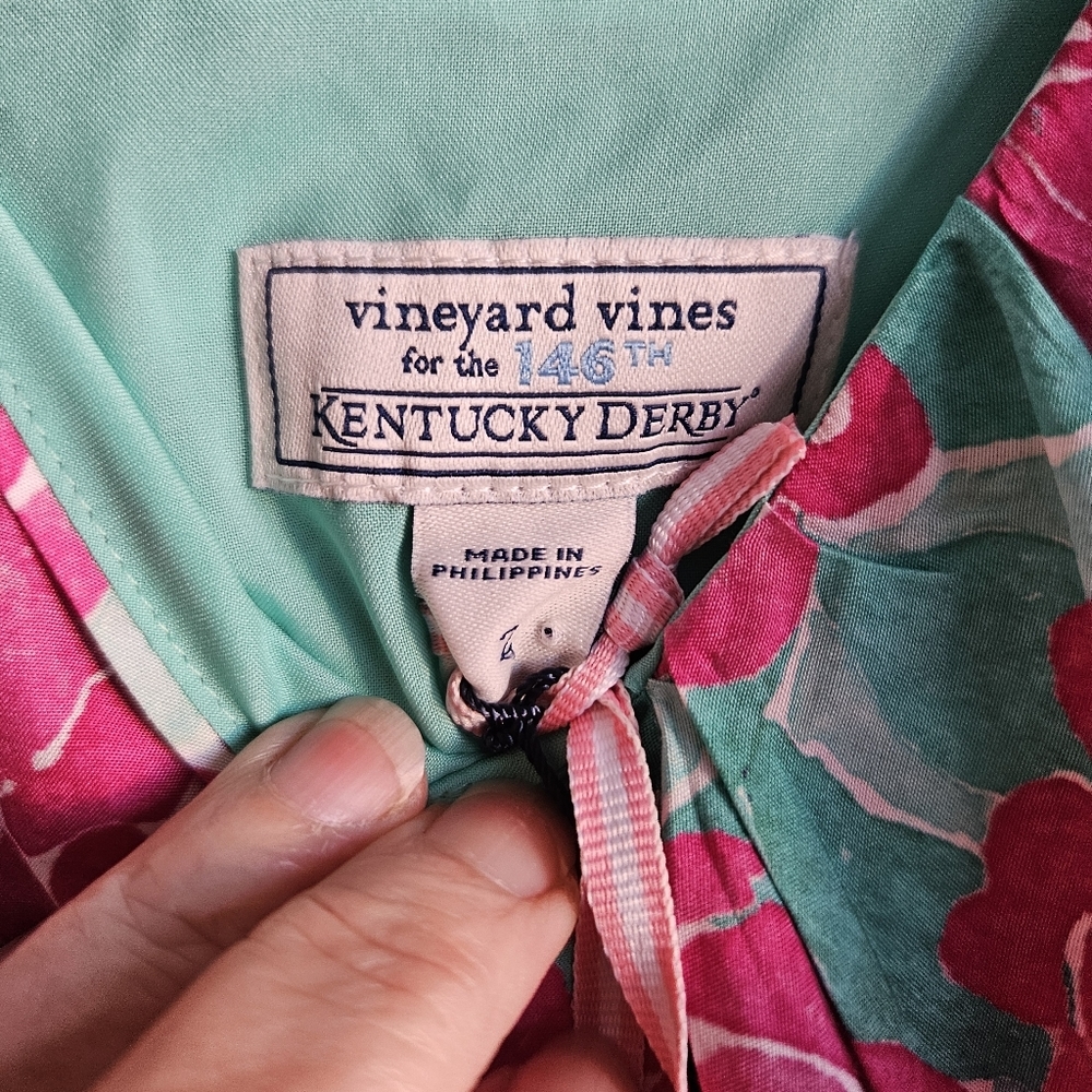 Vineyard Vines Pink Floral One-Shoulder Ruffle Dress - Picture 8 of 8